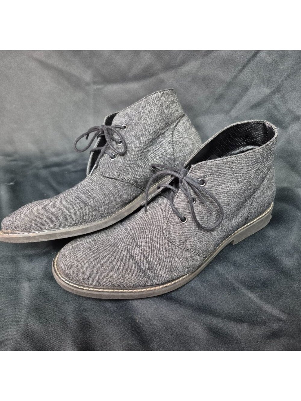GUESS Joey Men's Ankle Chukka Boots Gray Denim Canvas Shoes GMJOEYS3-R Sz 11